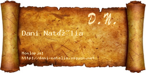 Dani Natália névjegykártya