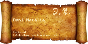 Dani Natália névjegykártya